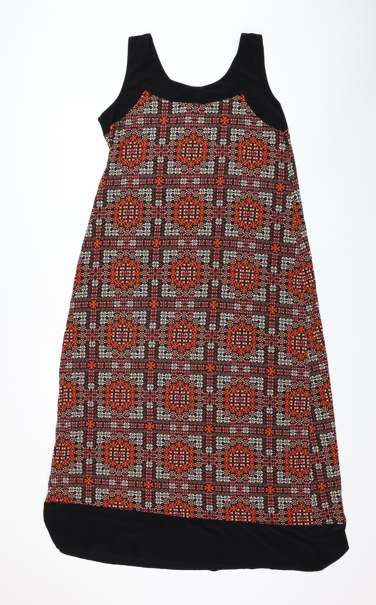 Wallis Womens Multicoloured Geometric Polyester Maxi Size 16 Round Neck Pullover