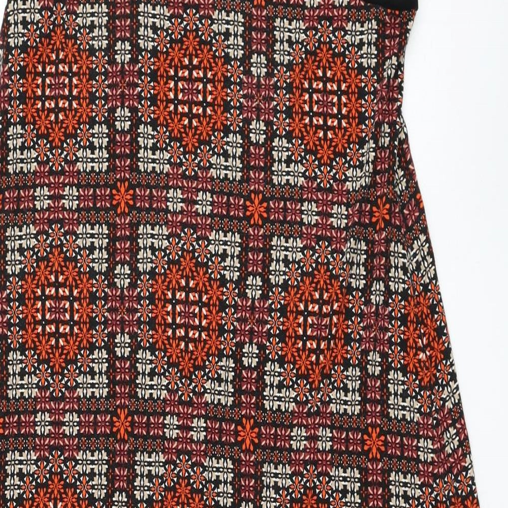 Wallis Womens Multicoloured Geometric Polyester Maxi Size 16 Round Neck Pullover
