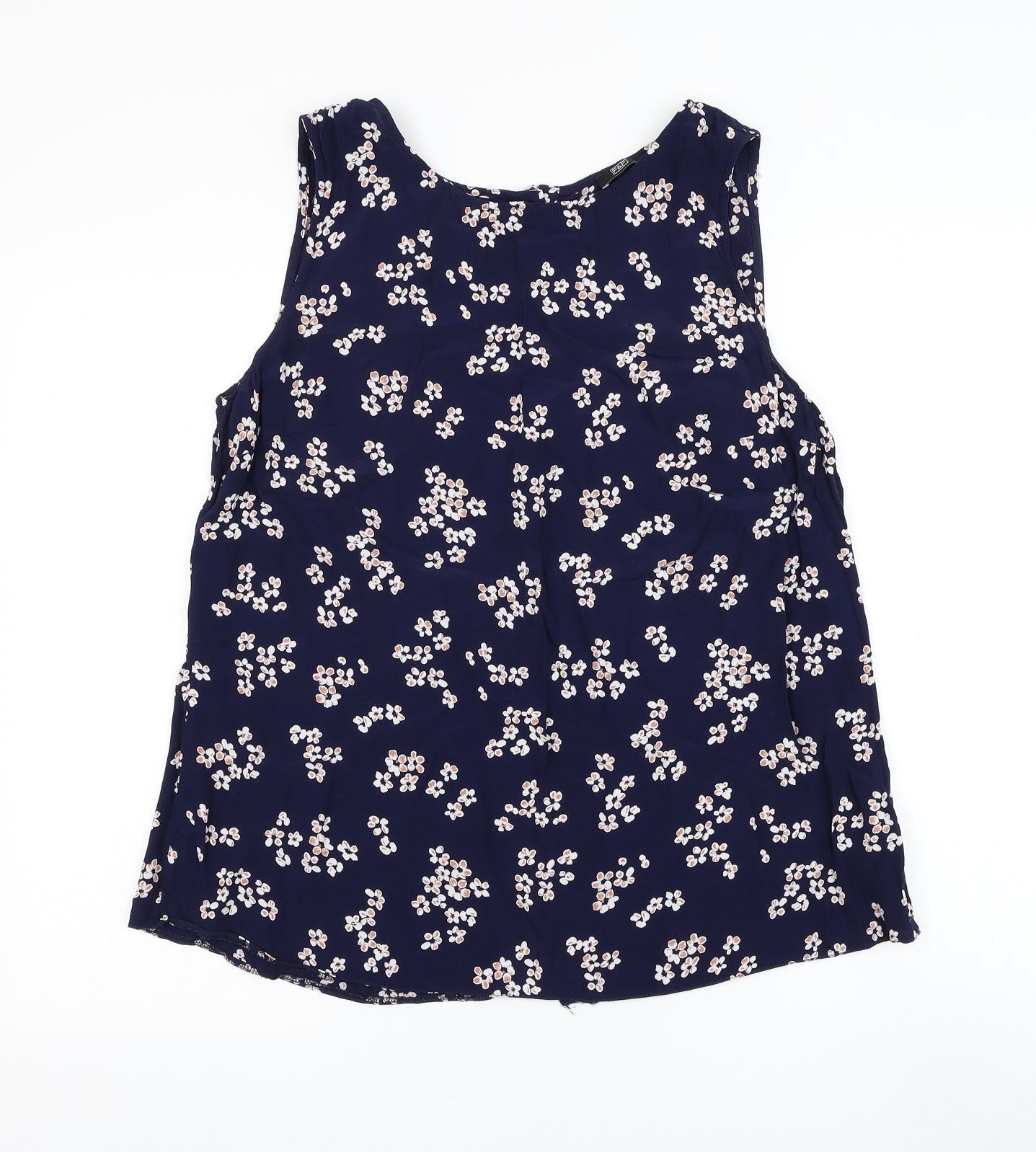 F&F Womens Blue Floral Viscose Camisole Tank Size 18 Round Neck