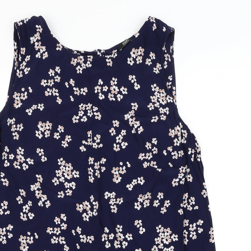 F&F Womens Blue Floral Viscose Camisole Tank Size 18 Round Neck