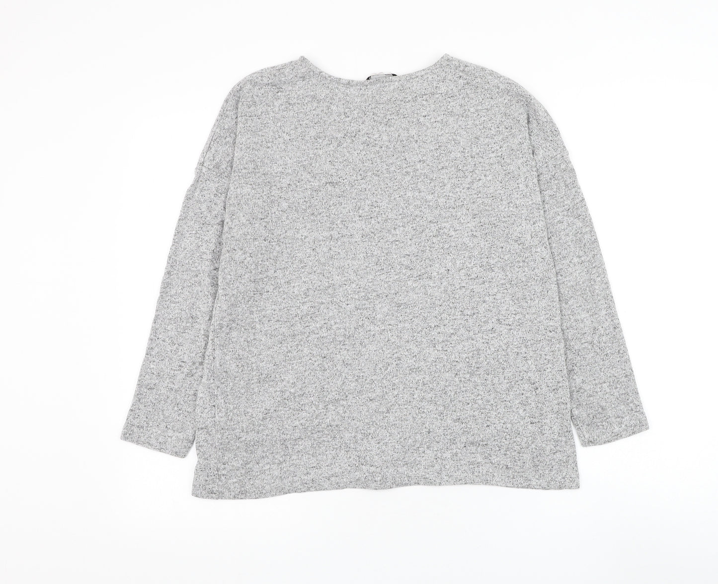 TU Womens Grey Round Neck Viscose Pullover Jumper Size 12