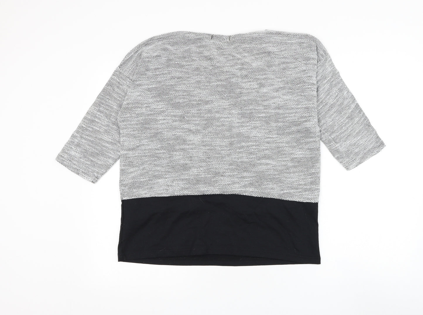 ESMARA Womens Grey Round Neck Cotton Pullover Jumper Size 10
