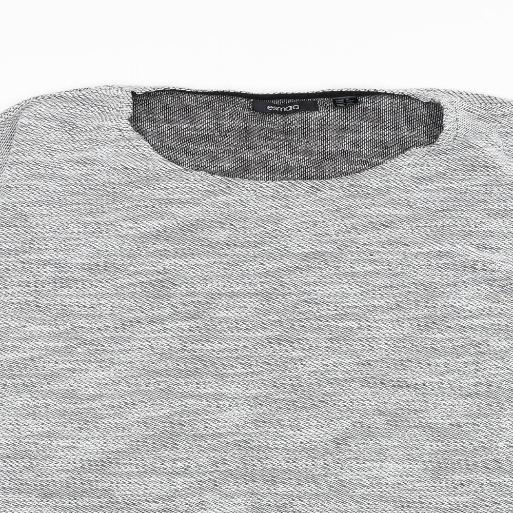 ESMARA Womens Grey Round Neck Cotton Pullover Jumper Size 10