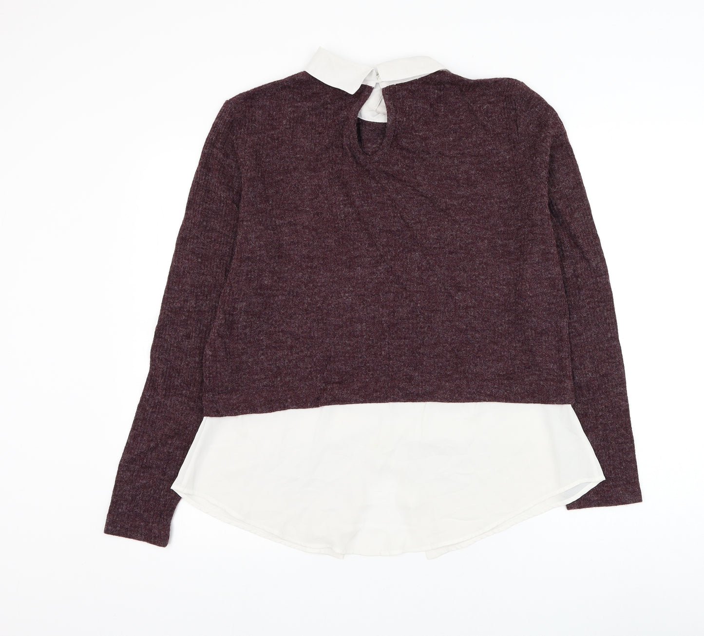 Atmosphere Womens Purple Collared Acrylic Pullover Jumper Size 16