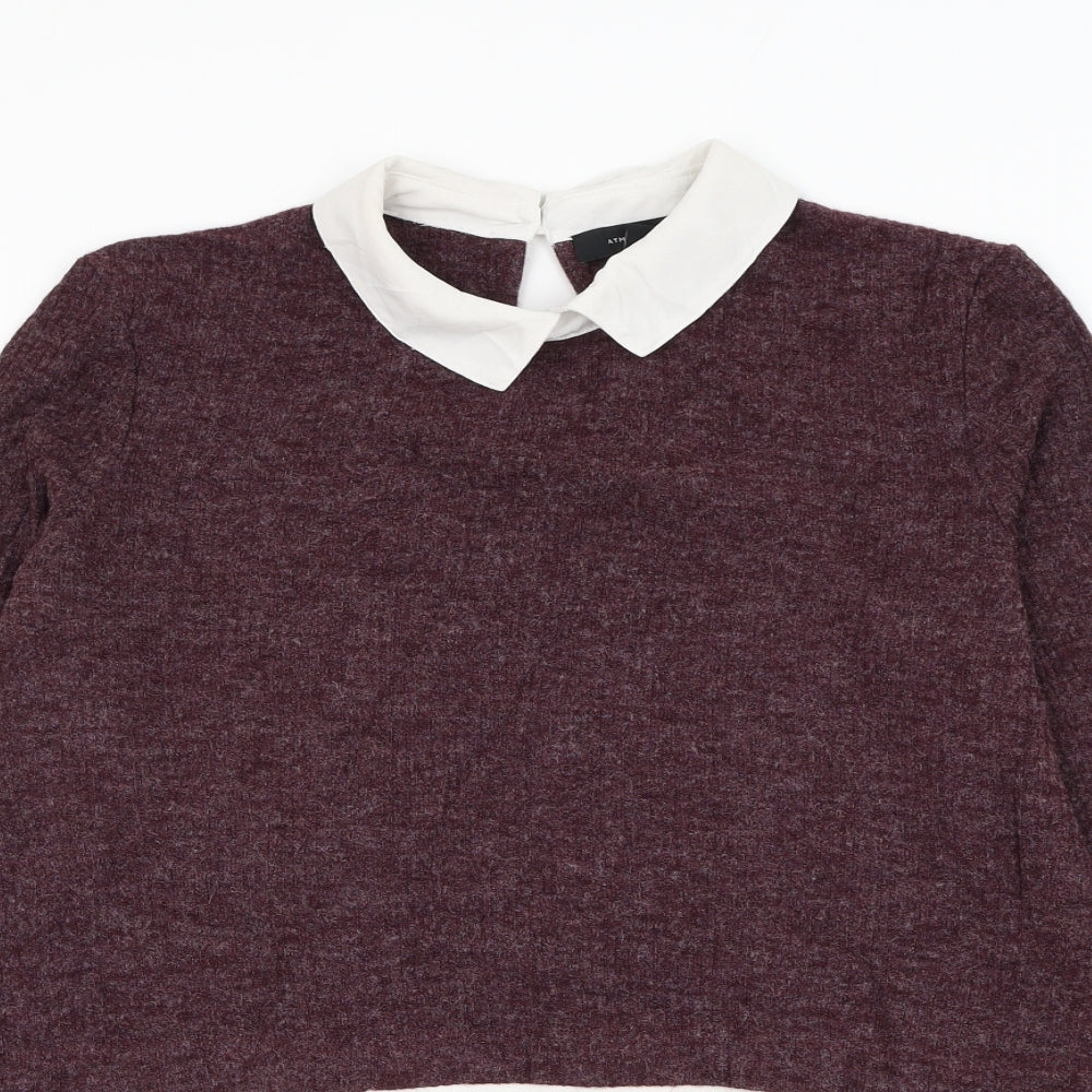 Atmosphere Womens Purple Collared Acrylic Pullover Jumper Size 16