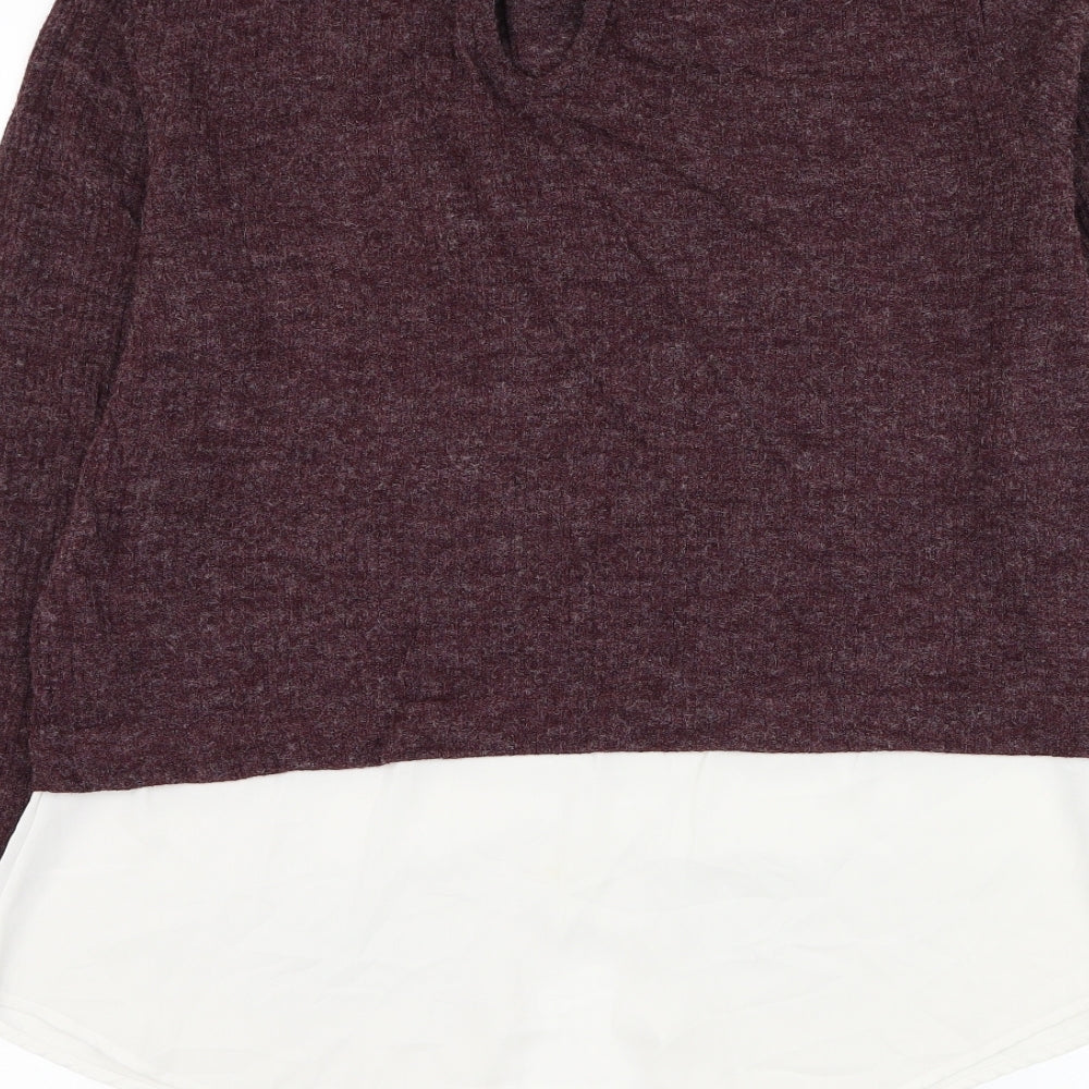 Atmosphere Womens Purple Collared Acrylic Pullover Jumper Size 16