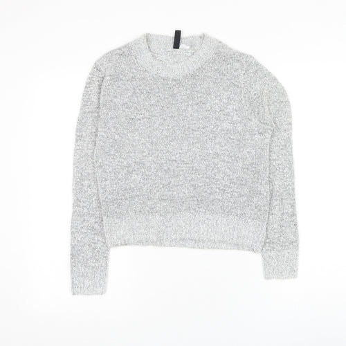 Divided by H&M Womens Grey Round Neck Acrylic Pullover Jumper Size XS