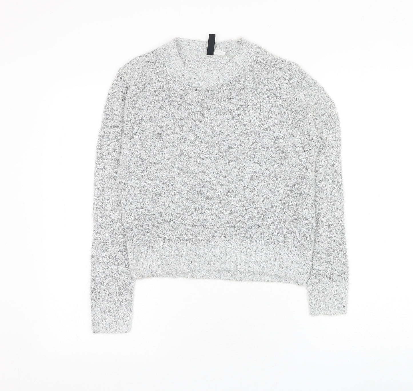 Divided by H&M Womens Grey Round Neck Acrylic Pullover Jumper Size XS