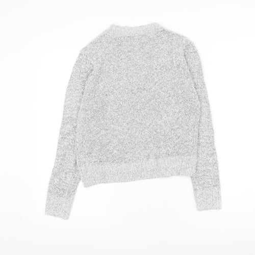 Divided by H&M Womens Grey Round Neck Acrylic Pullover Jumper Size XS