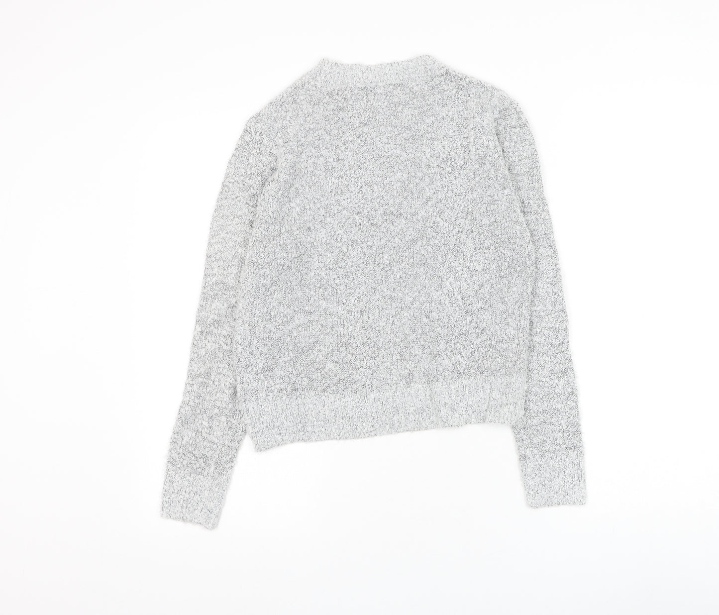 Divided by H&M Womens Grey Round Neck Acrylic Pullover Jumper Size XS