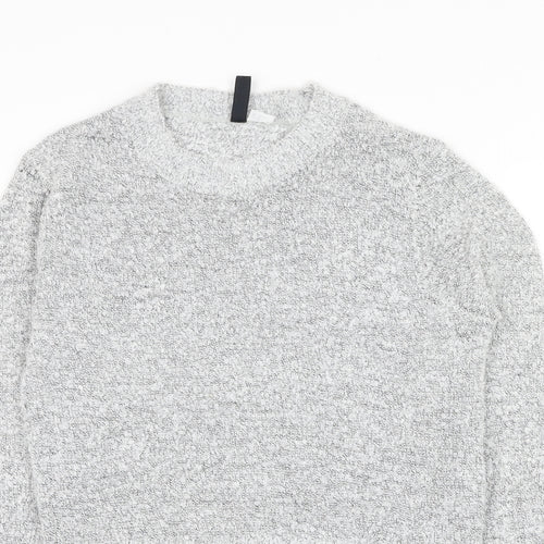 Divided by H&M Womens Grey Round Neck Acrylic Pullover Jumper Size XS