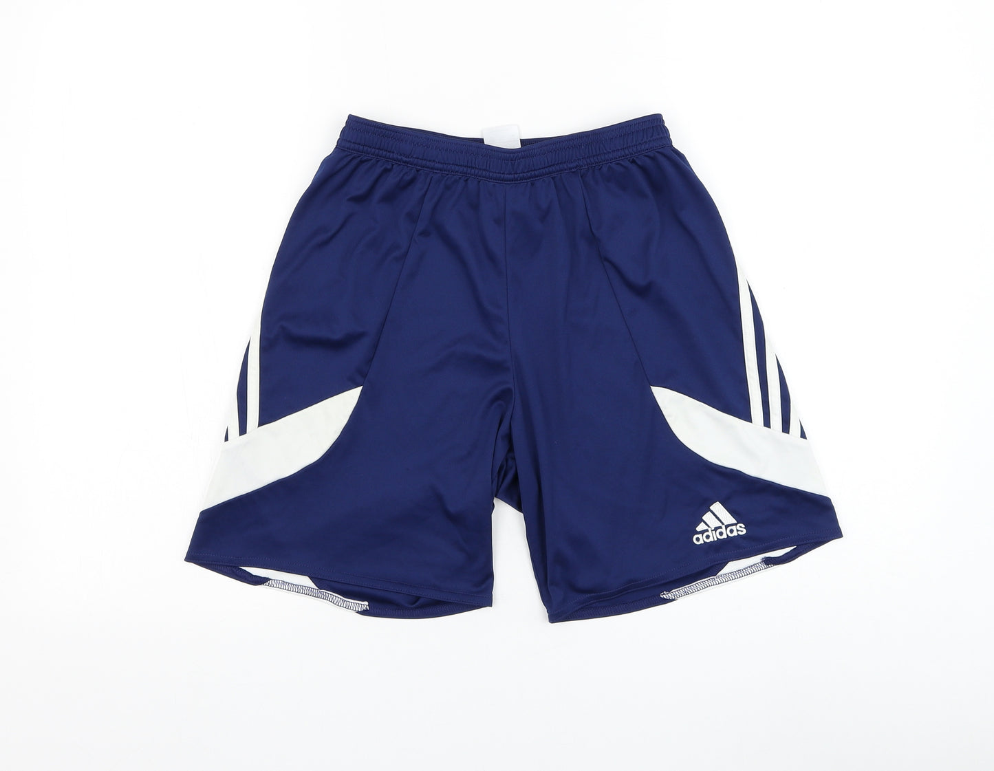 adidas Mens Blue Polyester Athletic Shorts Size S L8 in Regular Drawstring