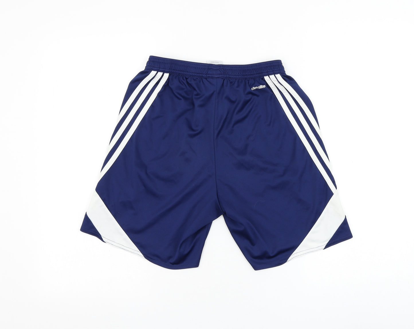 adidas Mens Blue Polyester Athletic Shorts Size S L8 in Regular Drawstring