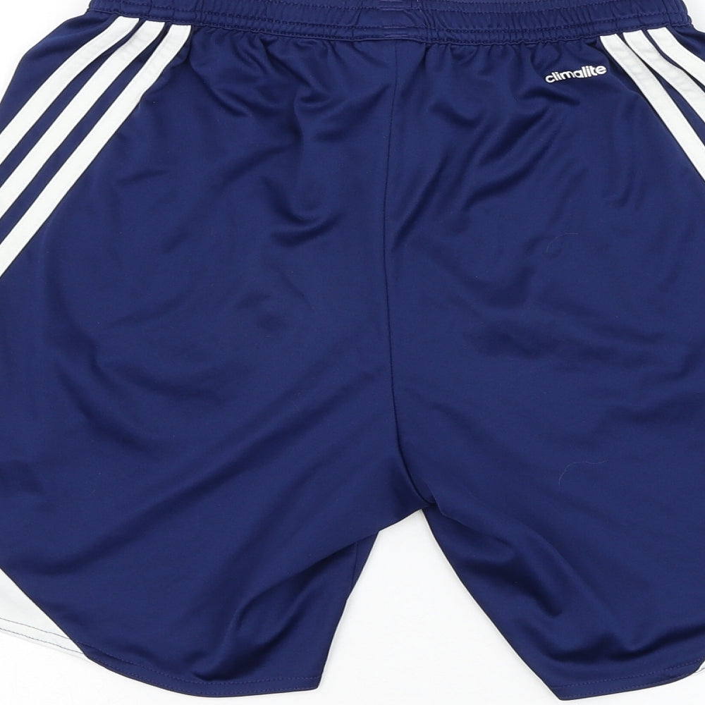 adidas Mens Blue Polyester Athletic Shorts Size S L8 in Regular Drawstring