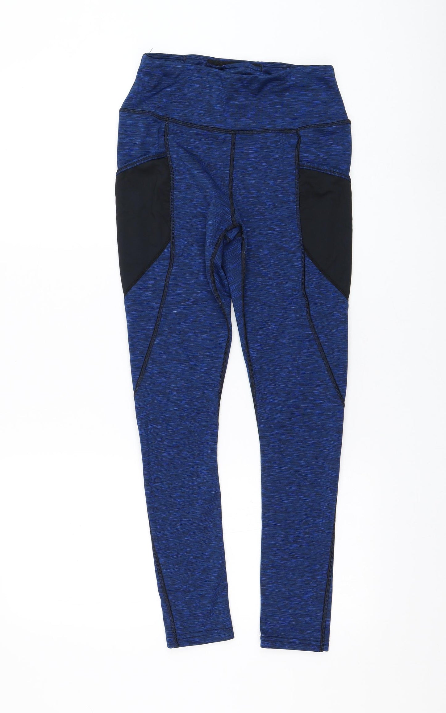 Queenieke Womens Blue Polyester Compression Leggings Size S L26 in Regular Pullover