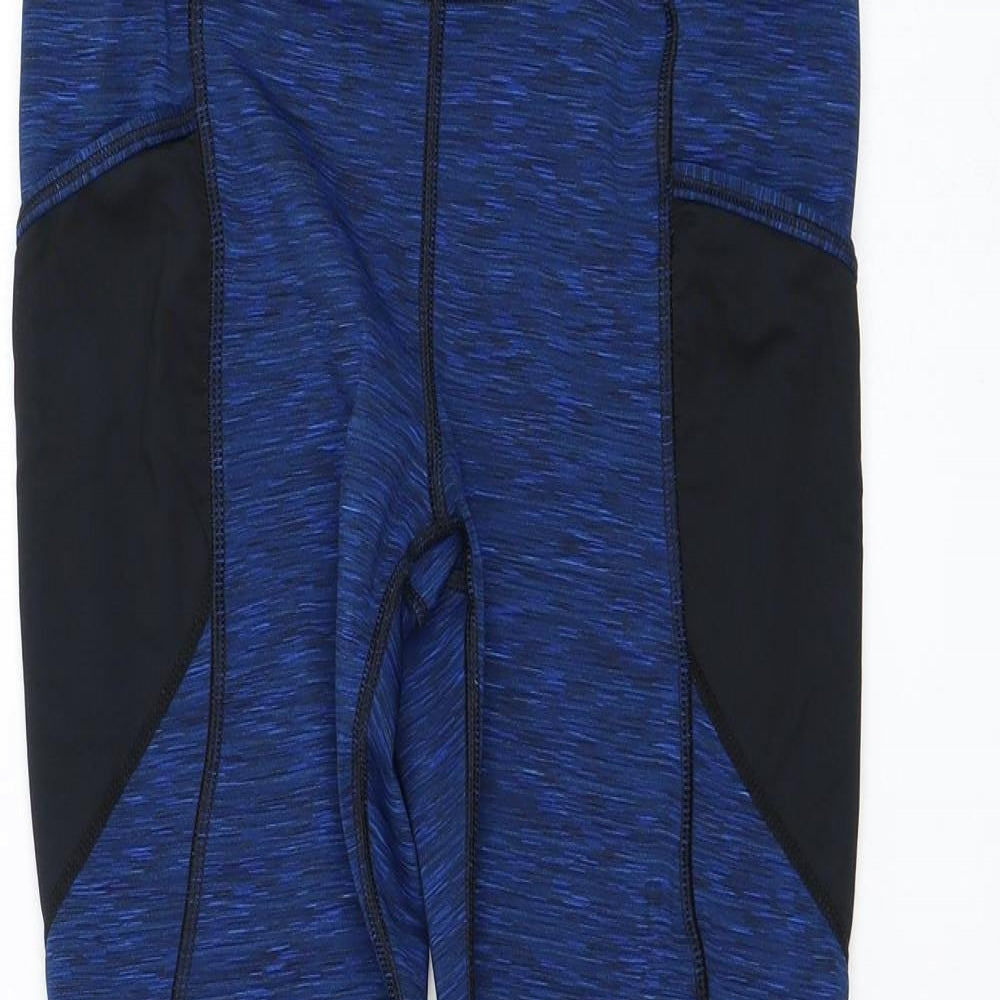 Queenieke Womens Blue Polyester Compression Leggings Size S L26 in Regular Pullover