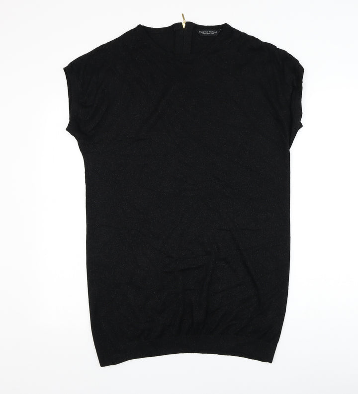Dorothy Perkins Womens Black Round Neck Viscose Pullover Jumper Size 12