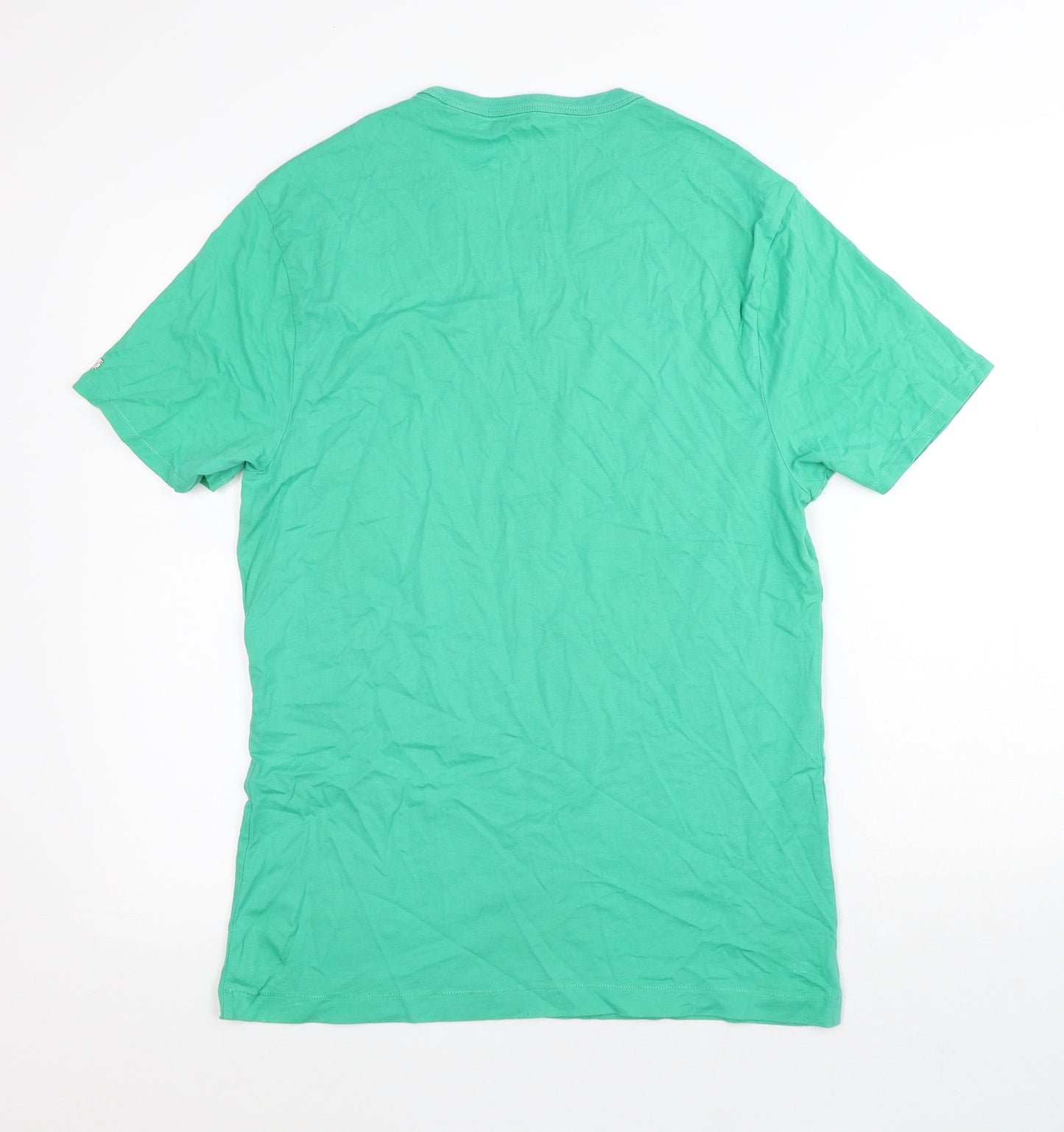 Original Penguin Mens Green Geometric Polyester T-Shirt Size L Round Neck - Penguin