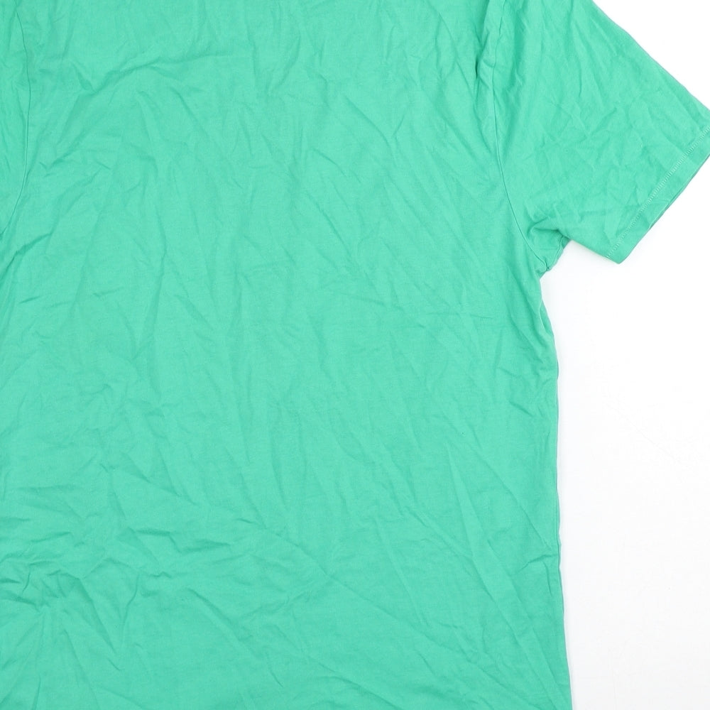 Original Penguin Mens Green Geometric Polyester T-Shirt Size L Round Neck - Penguin