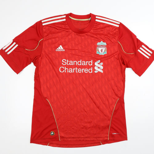Liverpool FC Mens Beige Geometric Polyester Jersey T-Shirt Size L Round Neck - Liverpool FC 2010