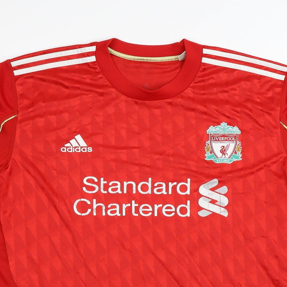 Liverpool FC Mens Beige Geometric Polyester Jersey T-Shirt Size L Round Neck - Liverpool FC 2010