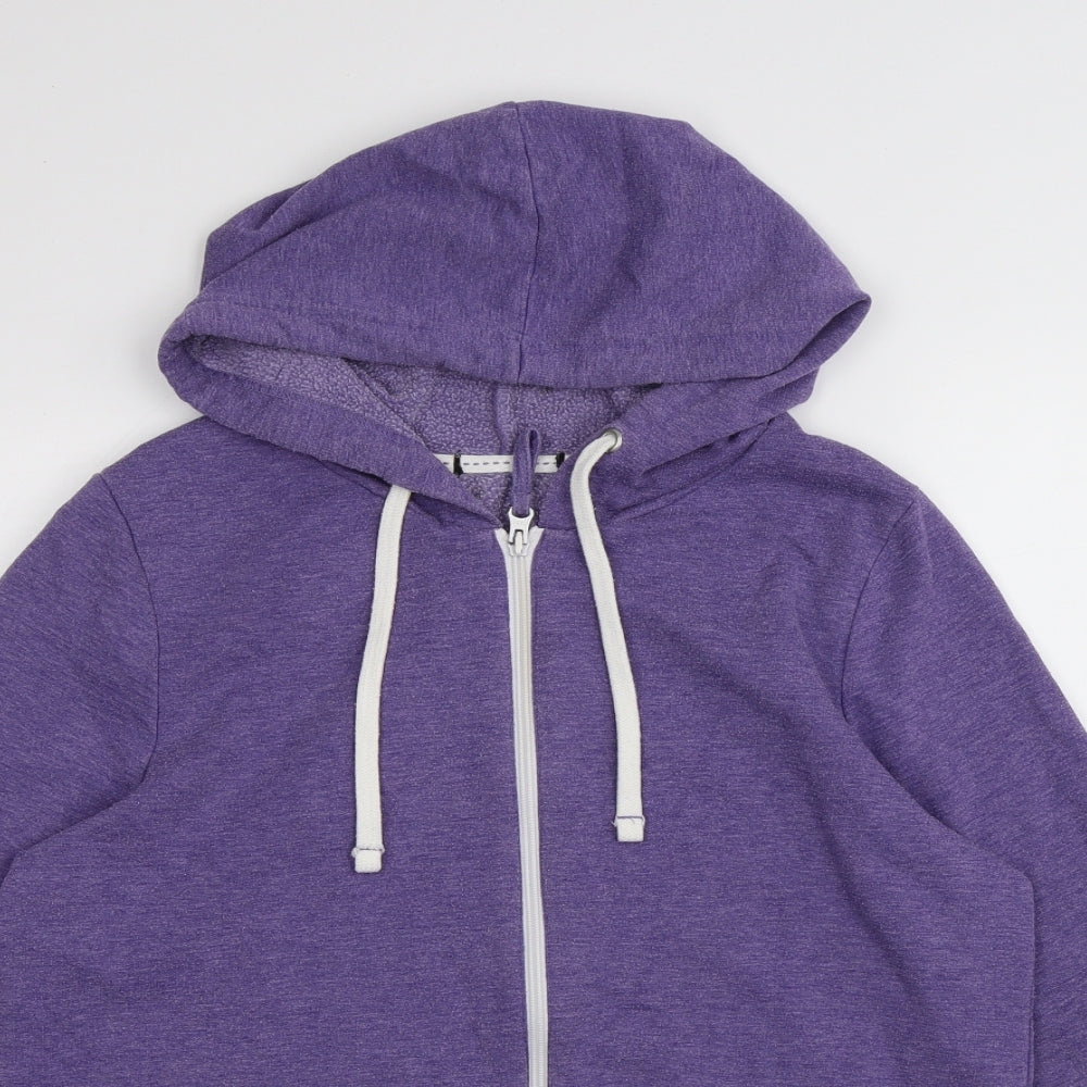 Preworn Mens Purple Polyester Full Zip Hoodie Size M