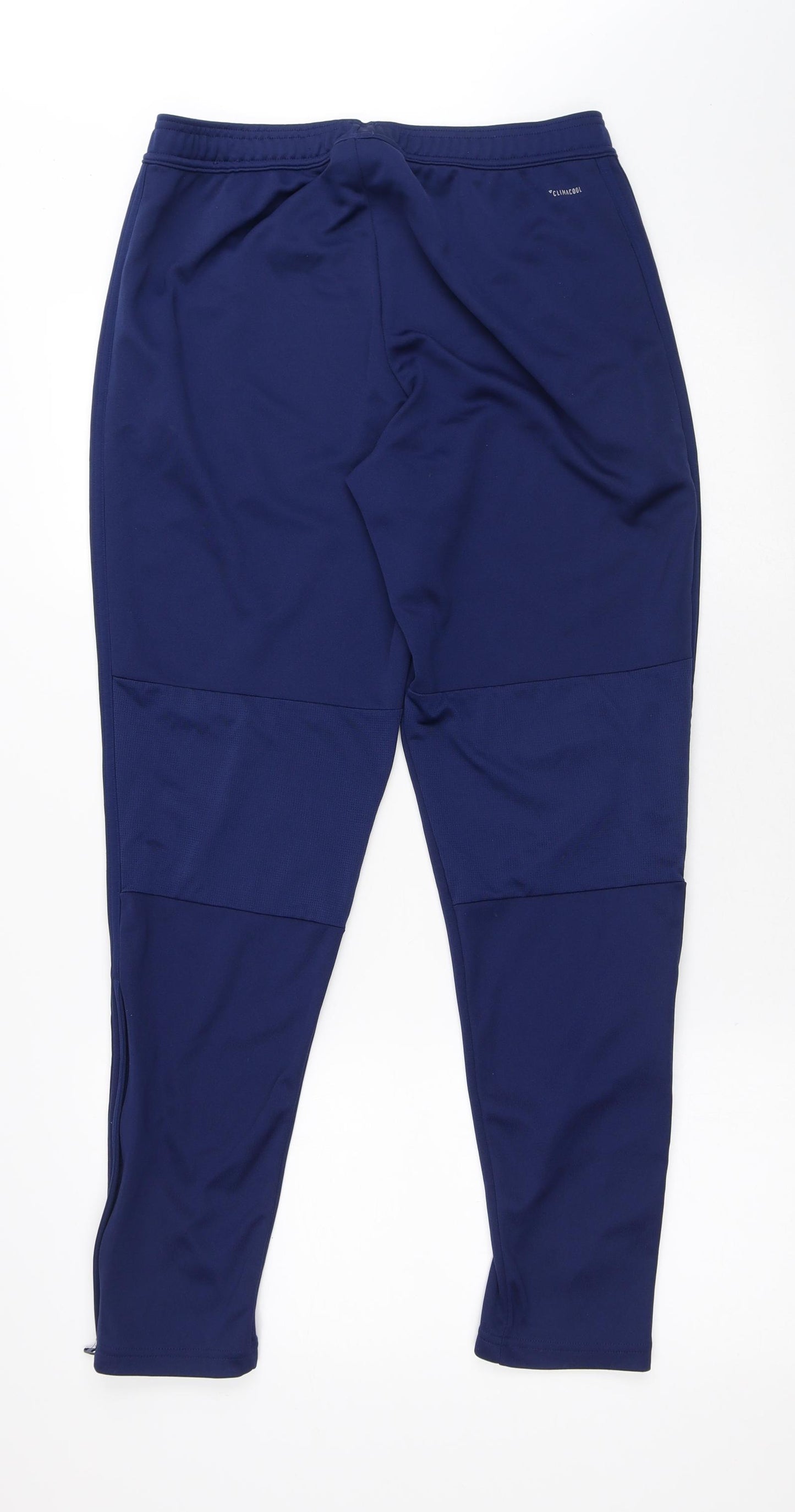 adidas Mens Blue Polyester Track Pants Trousers Size M L28 in Regular - Track Pants