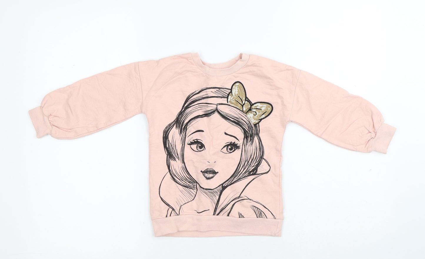 George Girls Pink Cotton Pullover Sweatshirt Size 4-5 Years - Disney Princess