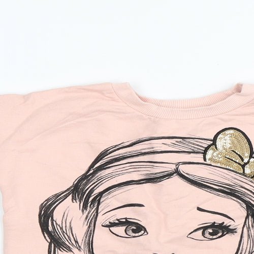 George Girls Pink Cotton Pullover Sweatshirt Size 4-5 Years - Disney Princess
