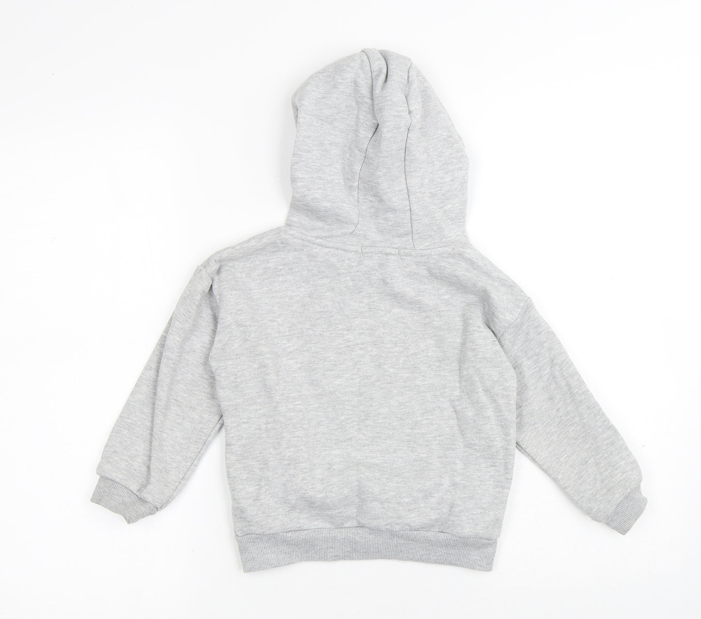 Primark Girls Grey Cotton Pullover Hoodie Size 4-5 Years - Heart