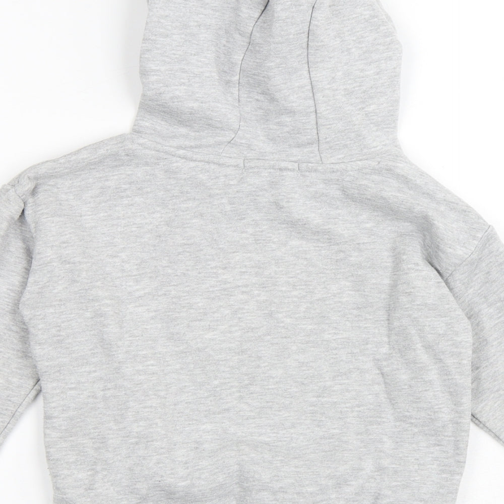 Primark Girls Grey Cotton Pullover Hoodie Size 4-5 Years - Heart