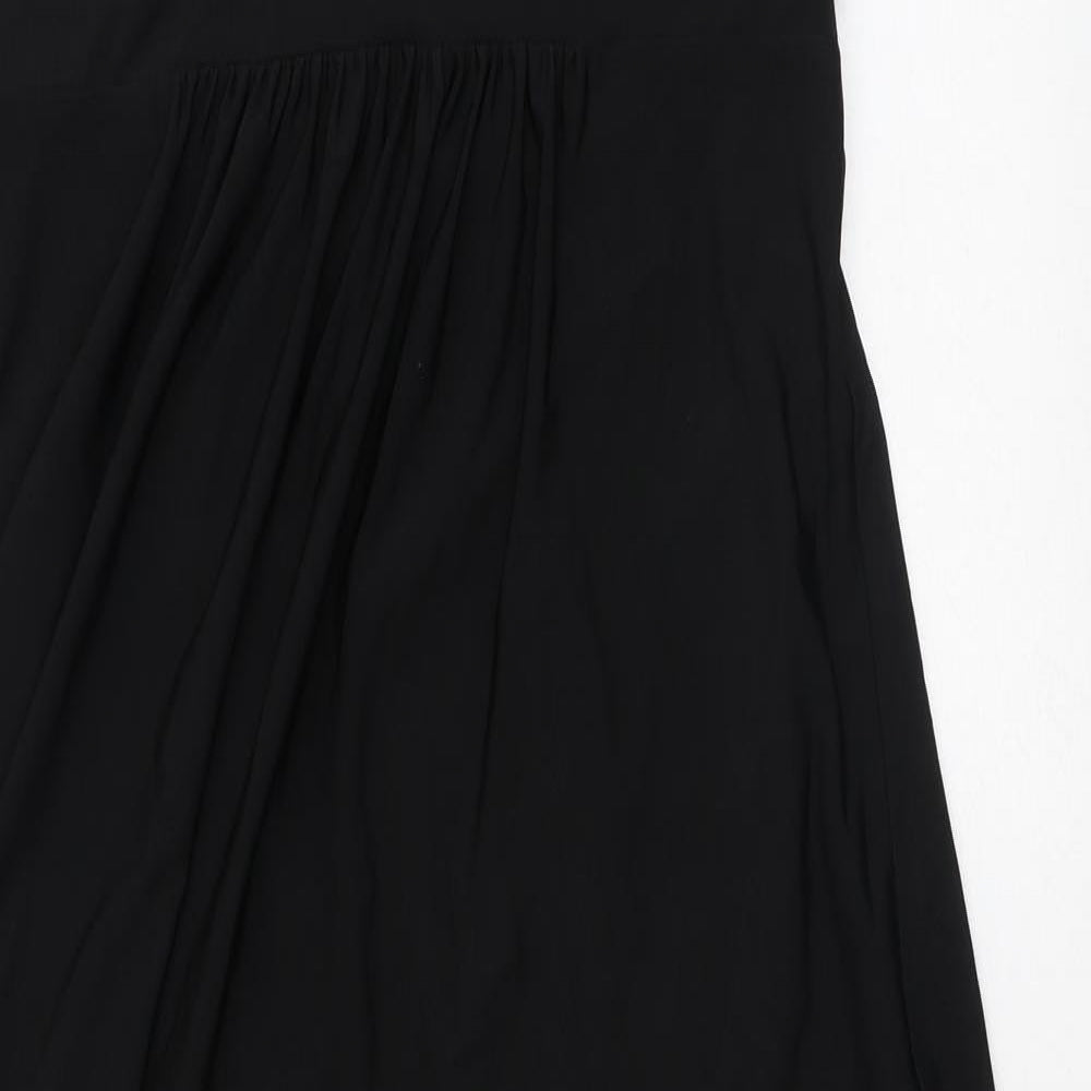 Ronni Nicole Womens Black Floral Polyester A-Line Size 12 V-Neck - Flowers