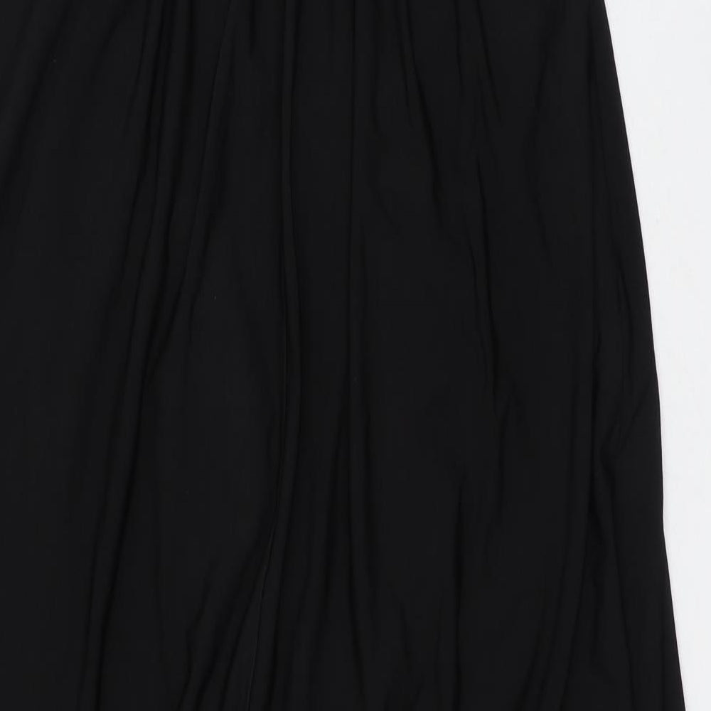 Ronni Nicole Womens Black Floral Polyester A-Line Size 12 V-Neck - Flowers