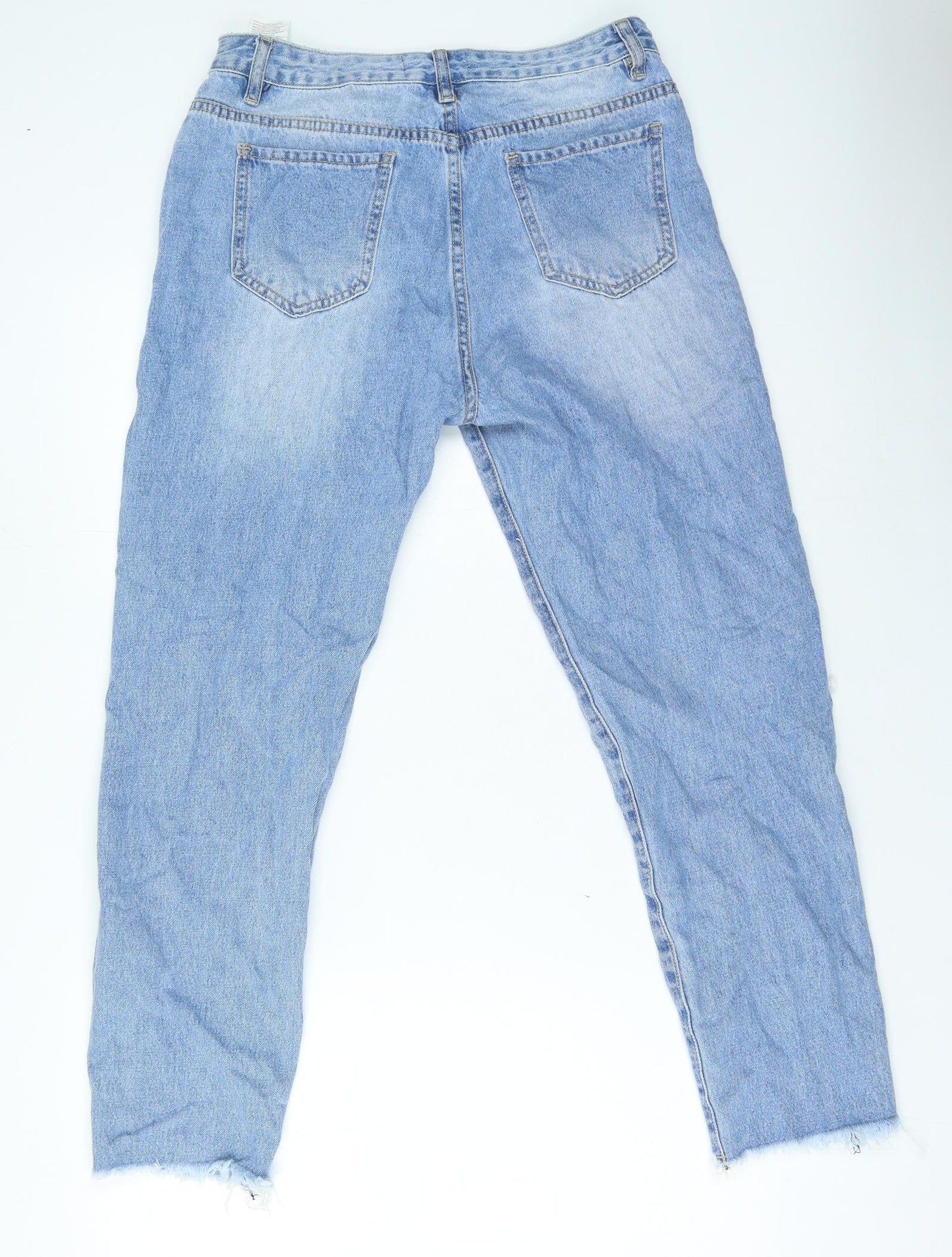 My bestiny Womens Blue Cotton Mom Jeans Size L L26 in Regular Zip