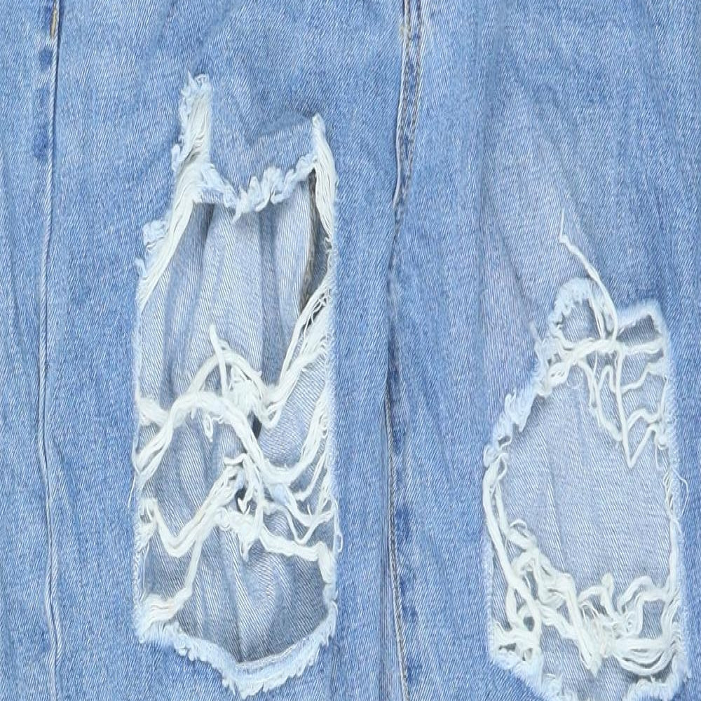 My bestiny Womens Blue Cotton Mom Jeans Size L L26 in Regular Zip
