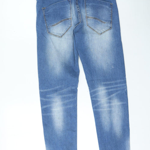 Cross Hatch Womens Blue Cotton Skinny Jeans Size 32 L30 in Regular Zip