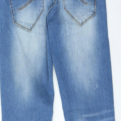 Cross Hatch Womens Blue Cotton Skinny Jeans Size 32 L30 in Regular Zip