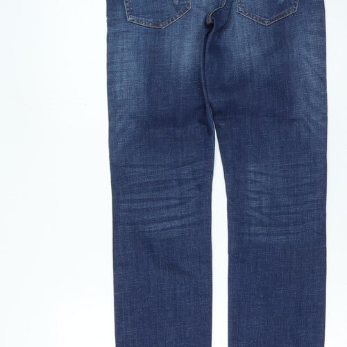 GUESS Womens Blue Cotton Straight Jeans Size 32 in L28 in Regular Zip