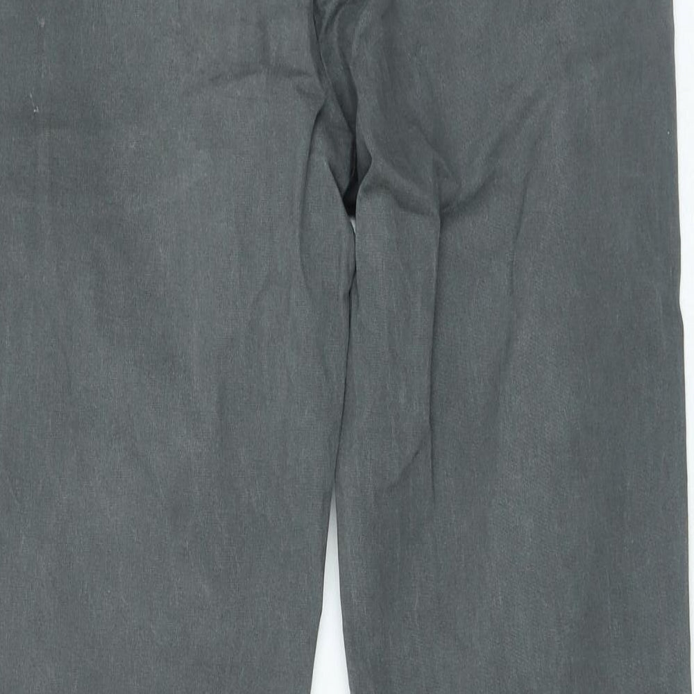 Marks and Spencer Mens Grey Cotton Straight Jeans Size 34 in L28 in Regular Zip