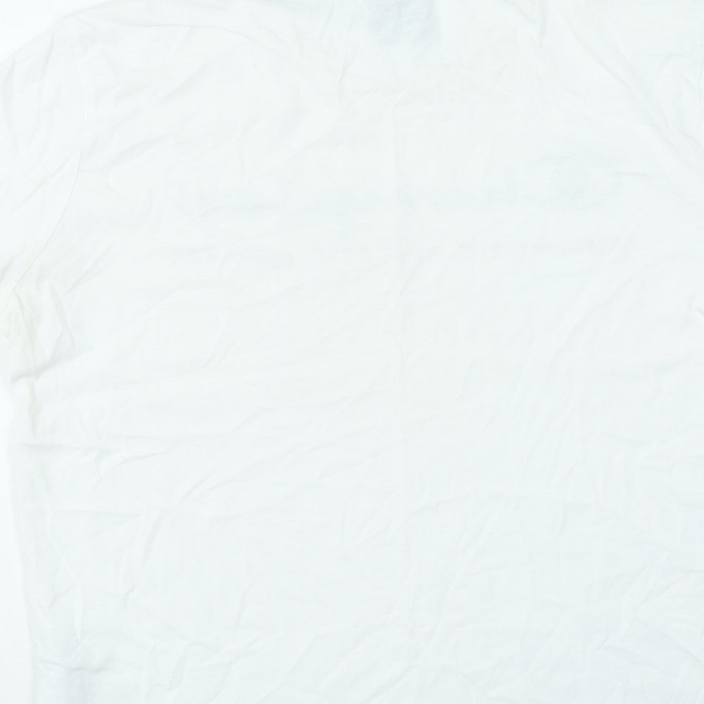 Champion Mens White Cotton T-Shirt Size S Round Neck