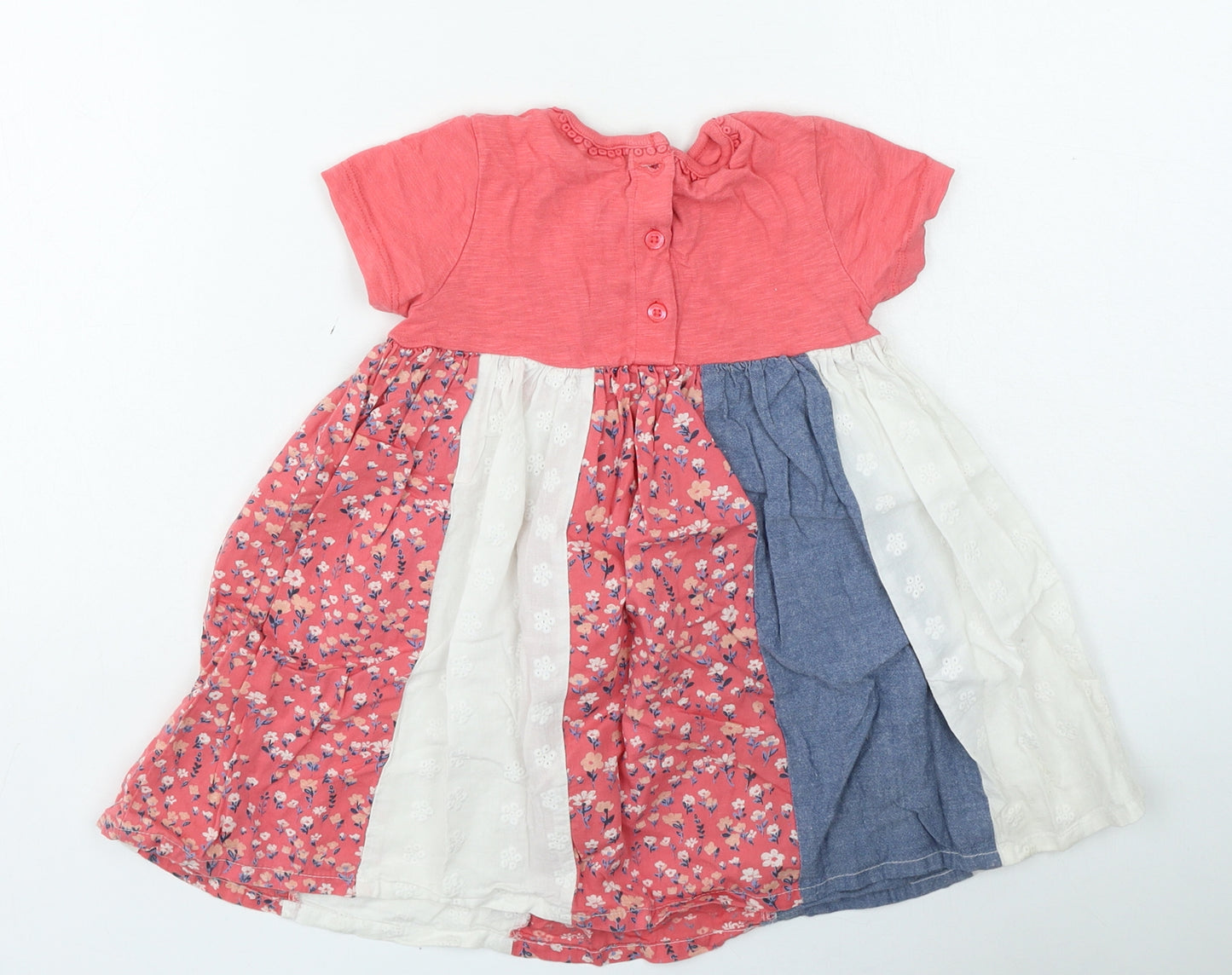 Mantaray Girls Multicoloured Floral Polyester Fit & Flare Size 12-18 Months Round Neck Button