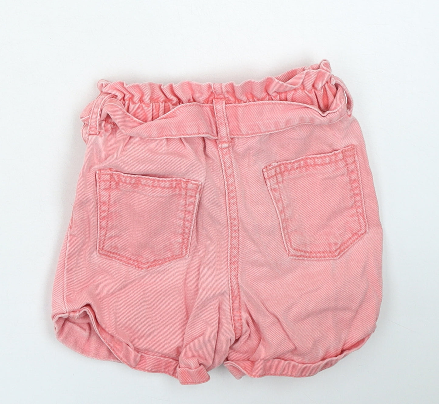 NEXT Girls Pink Cotton Paperbag Shorts Size 2-3 Years Regular Tie