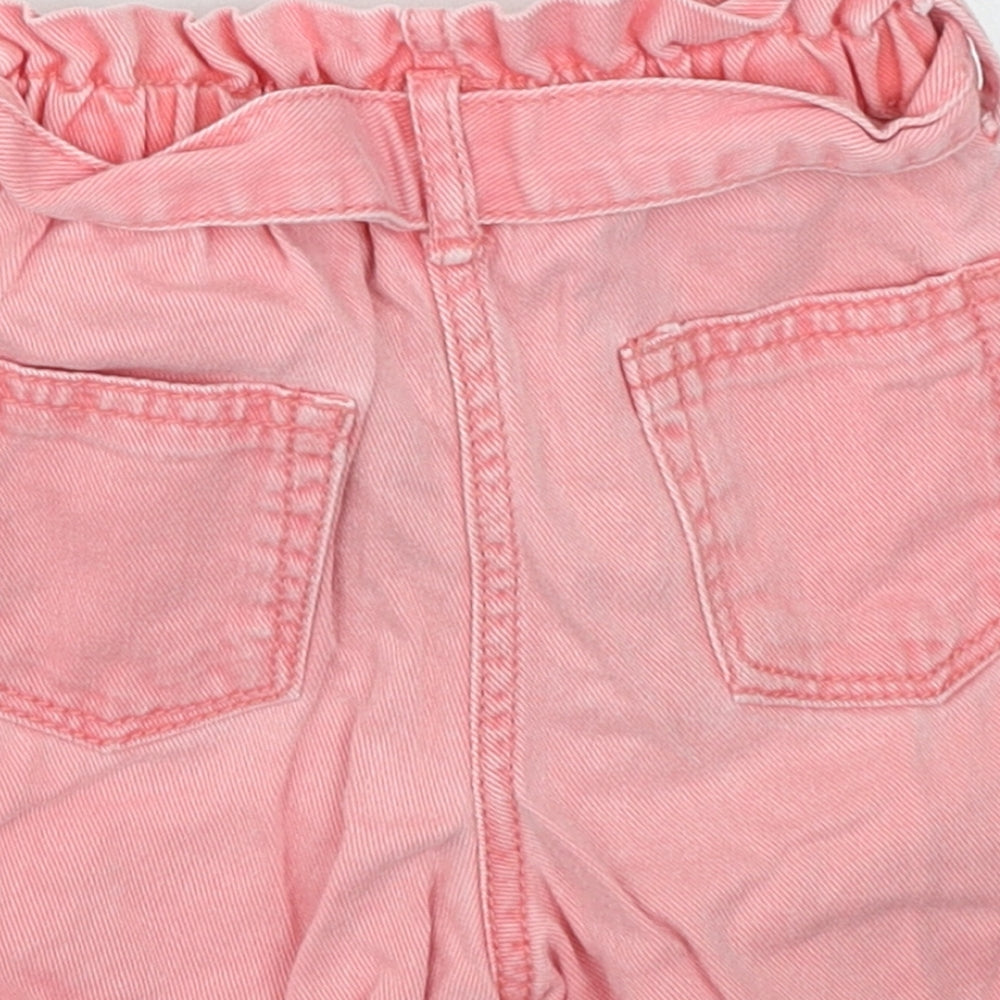 NEXT Girls Pink Cotton Paperbag Shorts Size 2-3 Years Regular Tie