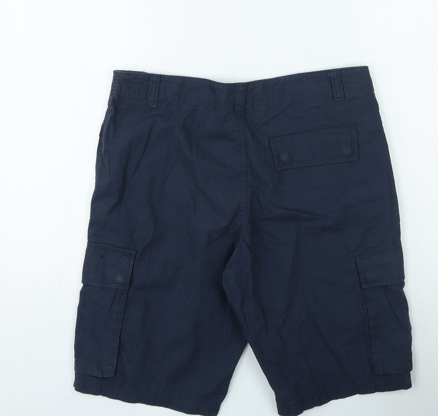 French Connection Mens Blue Cotton Cargo Shorts Size 30 in L12 in Regular Zip