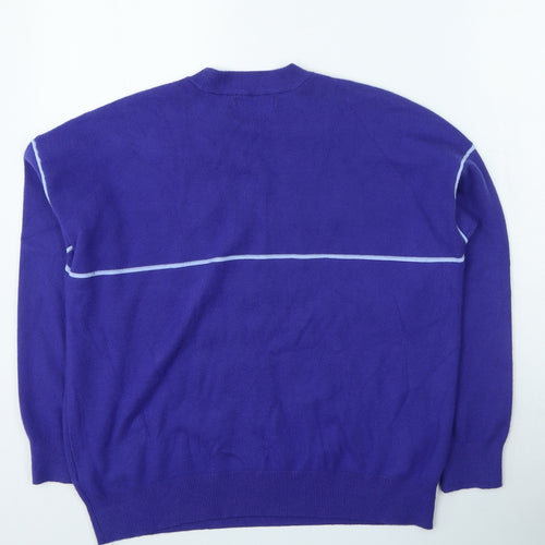 Marks and Spencer Womens Purple Round Neck Viscose Pullover Jumper Size L