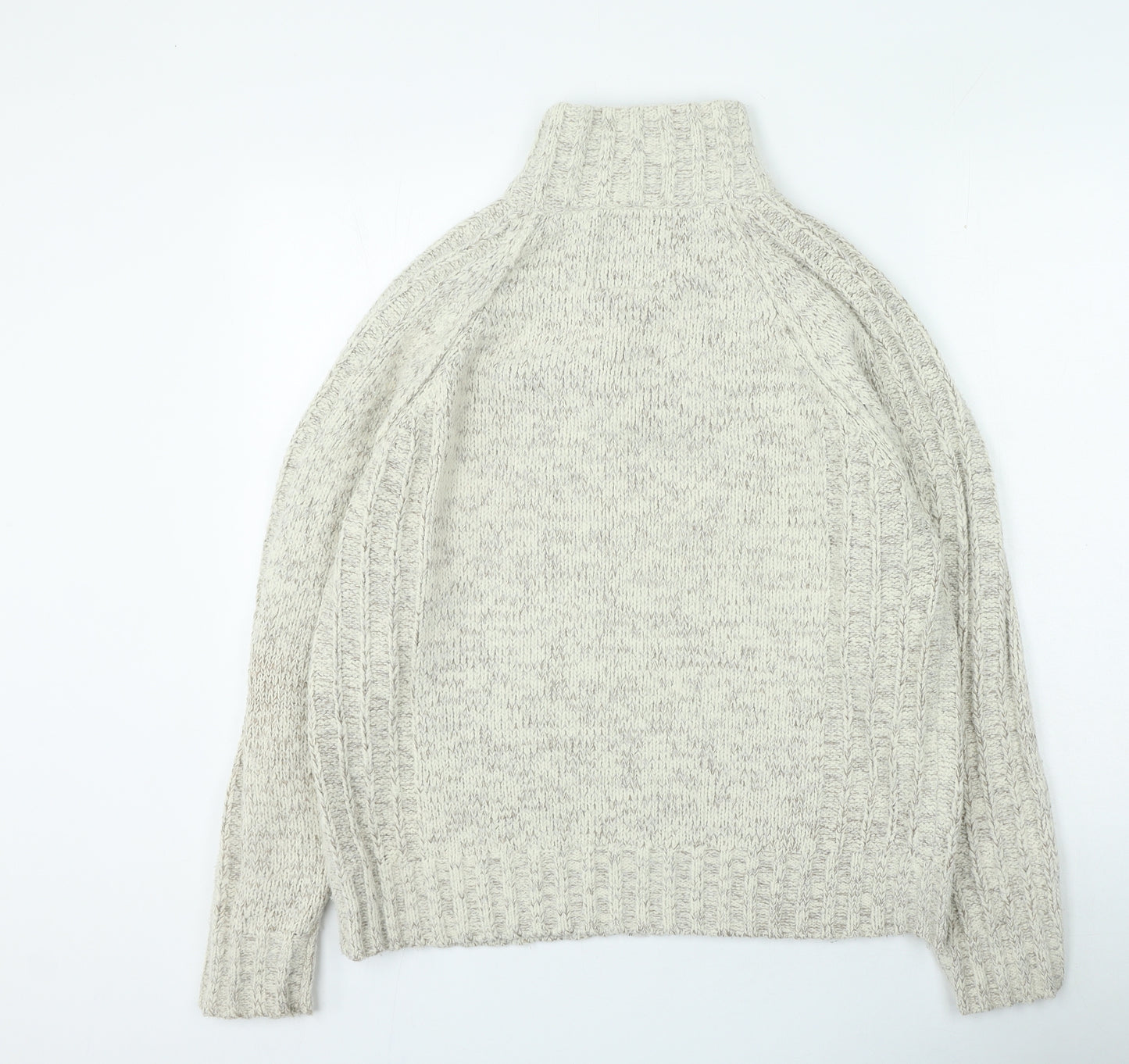 Marks and Spencer Mens Beige High Neck Acrylic Pullover Jumper Size M