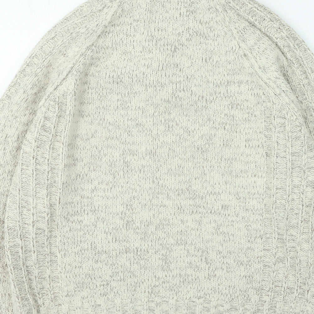 Marks and Spencer Mens Beige High Neck Acrylic Pullover Jumper Size M
