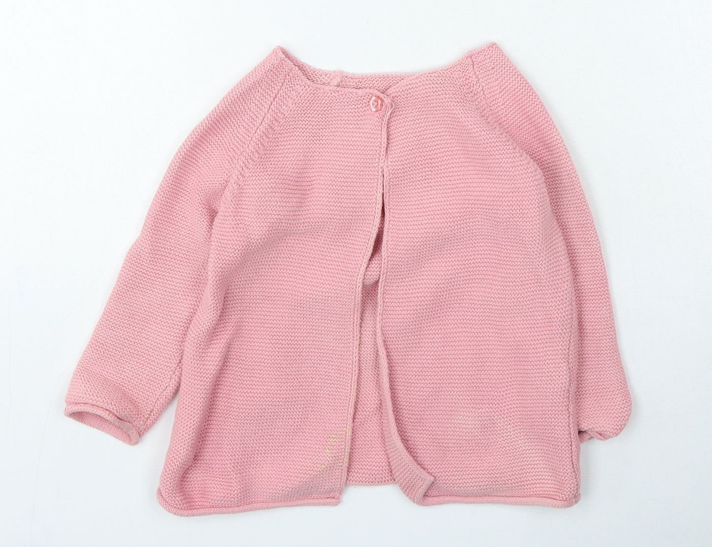 Dunnes Stores Girls Pink Cotton Cardigan Jumper Size 12-18 Months Button