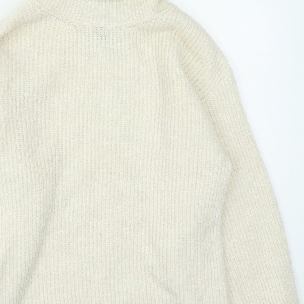 Gallery Womens Beige Roll Neck Acrylic Shrug Jumper Size S