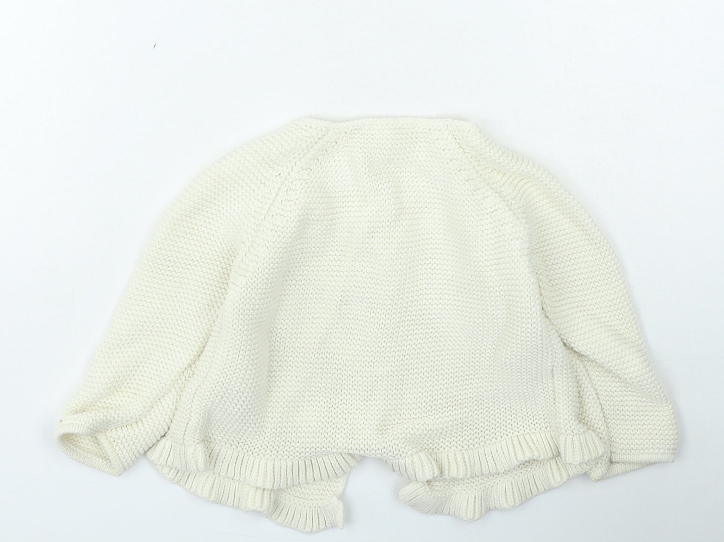 NEXT Girls Beige Cotton Cardigan Jumper Size 12-18 Months Button